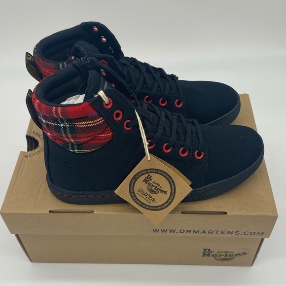 ROZARYA WOMEN'S CANVAS BOOTS Black + Red Stewart - Picture 15 of 16